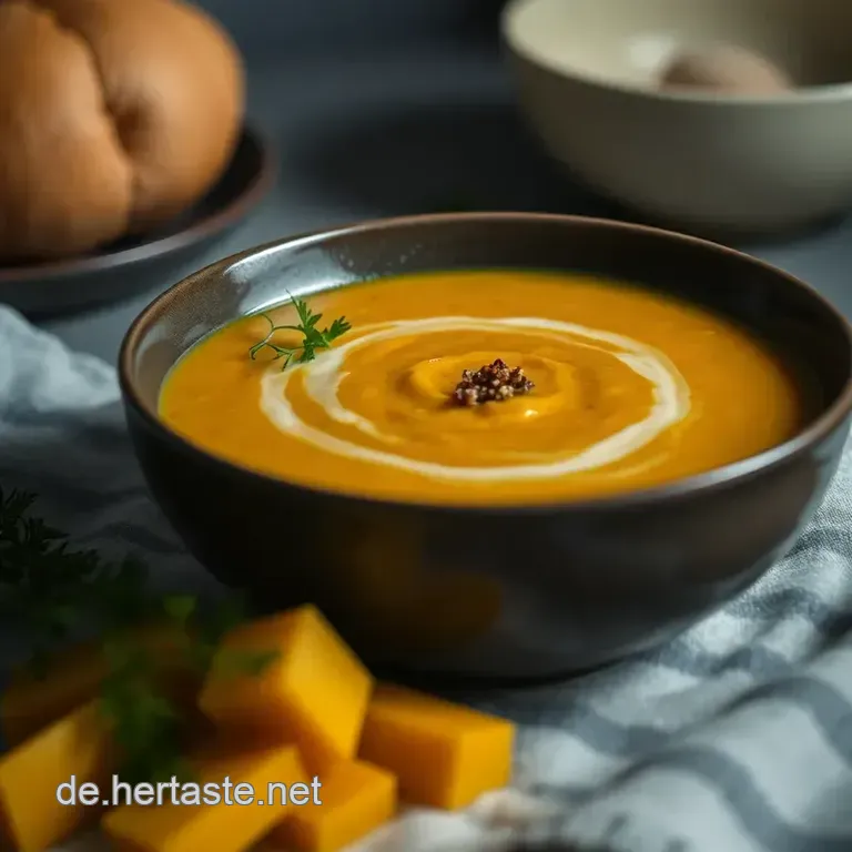 K&ouml;stliche Butternut-K&uuml;rbissuppe F&uuml;r Die Herbstzeit presentation