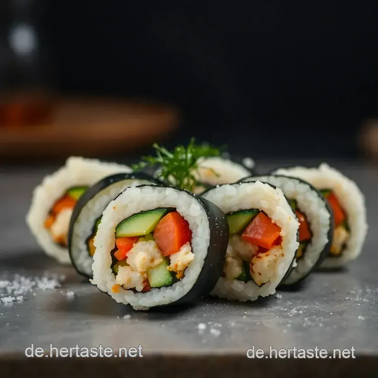 K&ouml;stlicher Tempura Maki Mit Gem&uuml;se Und Knusprigem Teig presentation