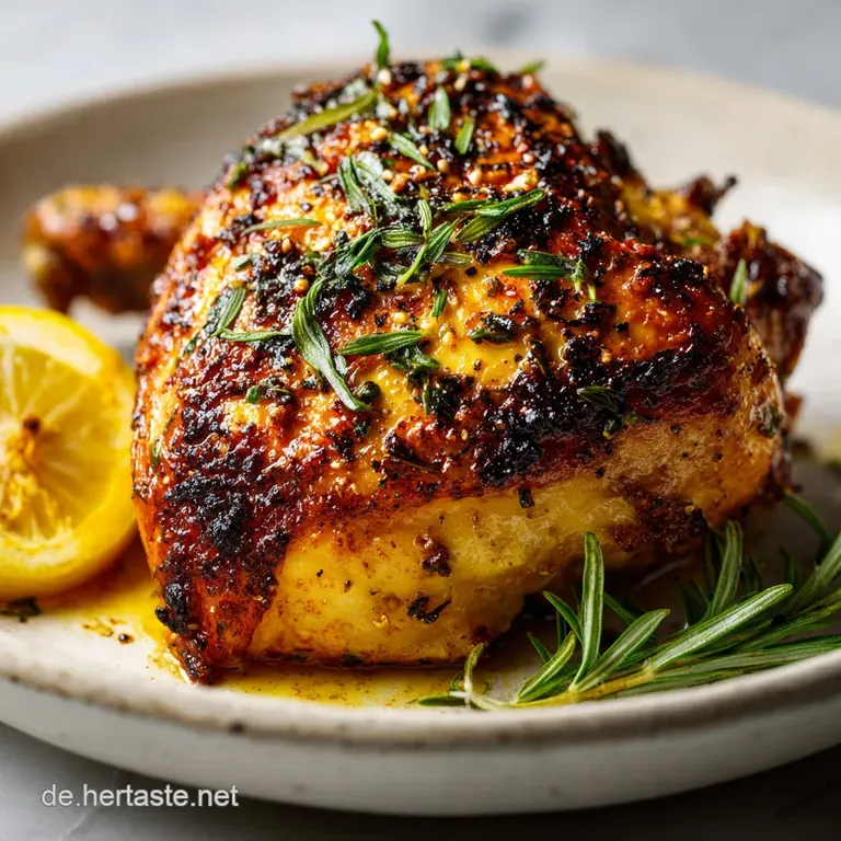 H&auml;hnchen mit Kr&auml;utern und Zitrone aus dem Ofen