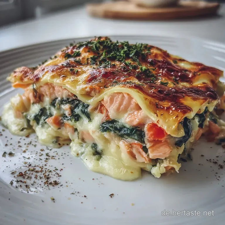 Lachs-Spinat-Lasagne: Cremige Schichtspeise