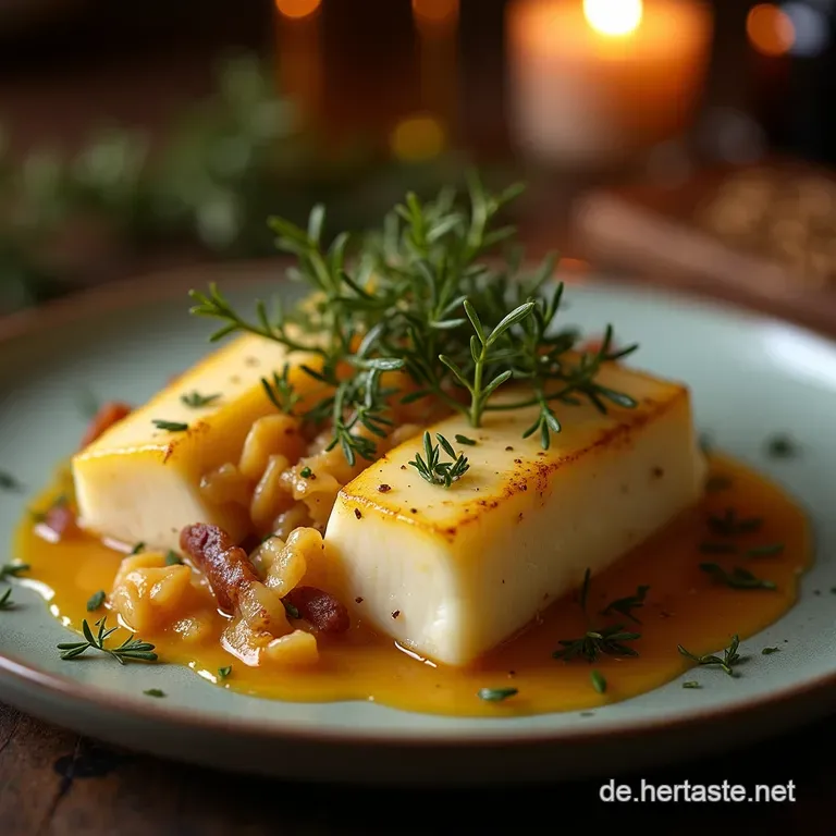 Saftige Lammlachse Mit Rosmarinknoblauchkruste Und Estragonjus presentation