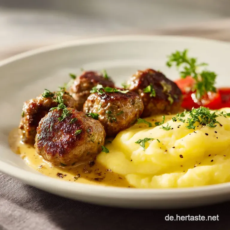 Low Carb K&ouml;ttbullar Mit P&uuml;ree: Skandinavischer Genuss presentation