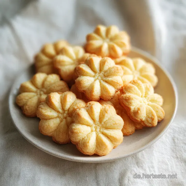 Marzipan Spritzgeb&auml;ck: M&uuml;rbe Marzipanbl&uuml;ten