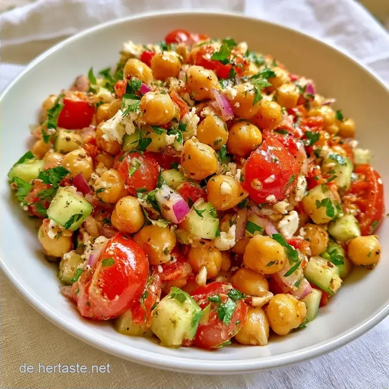 Mediterraner Kichererbsensalat mit Feta