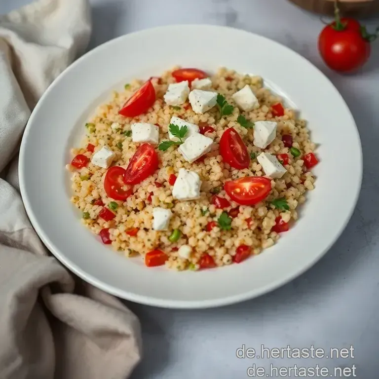 Mediterraner Quinoa-Salat Mit Feta Und Oliven presentation