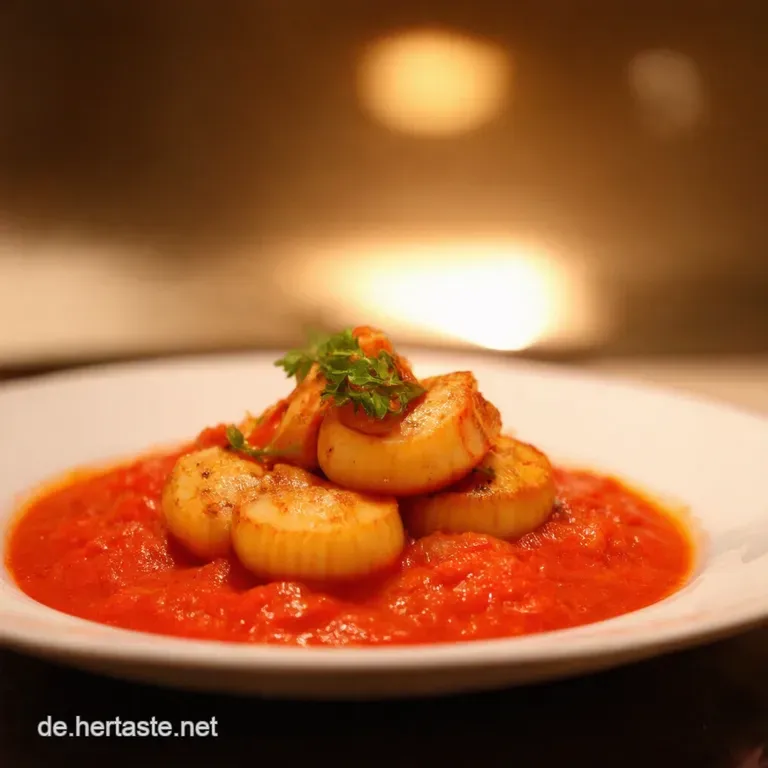 Miesmuscheln in Feuriger Tomatensauce presentation