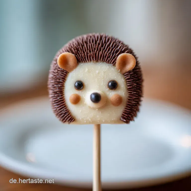 Chilled layered biscuits on sticks, artfully arranged with a few dark chocolate drizzle accents.