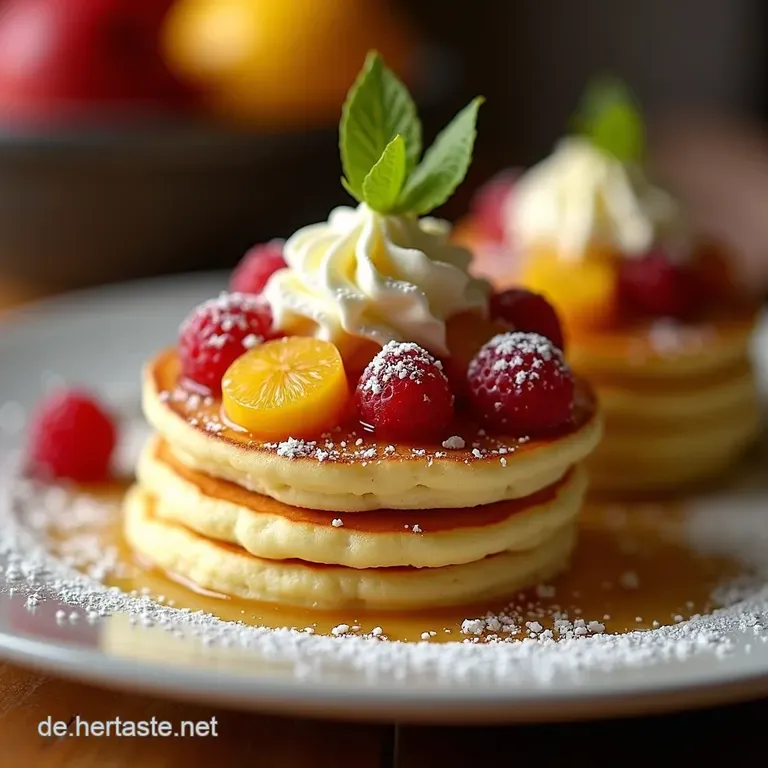 Mini Pancake Spie&szlig;e Mit Obst Schokolade Erdbeeren presentation