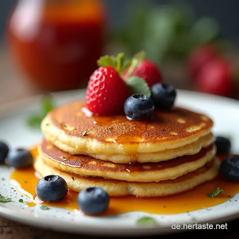 Mini Pancake Spie&szlig;e mit Obst Schokolade Erdbeeren