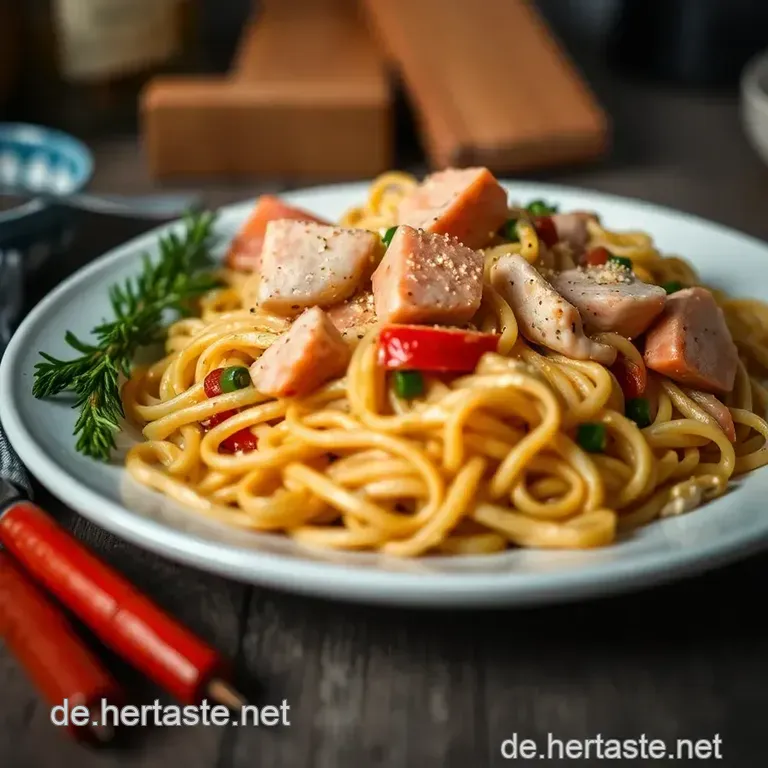 Nudel-Lachs-Auflauf Mit Cremiger Senf-Sauce presentation