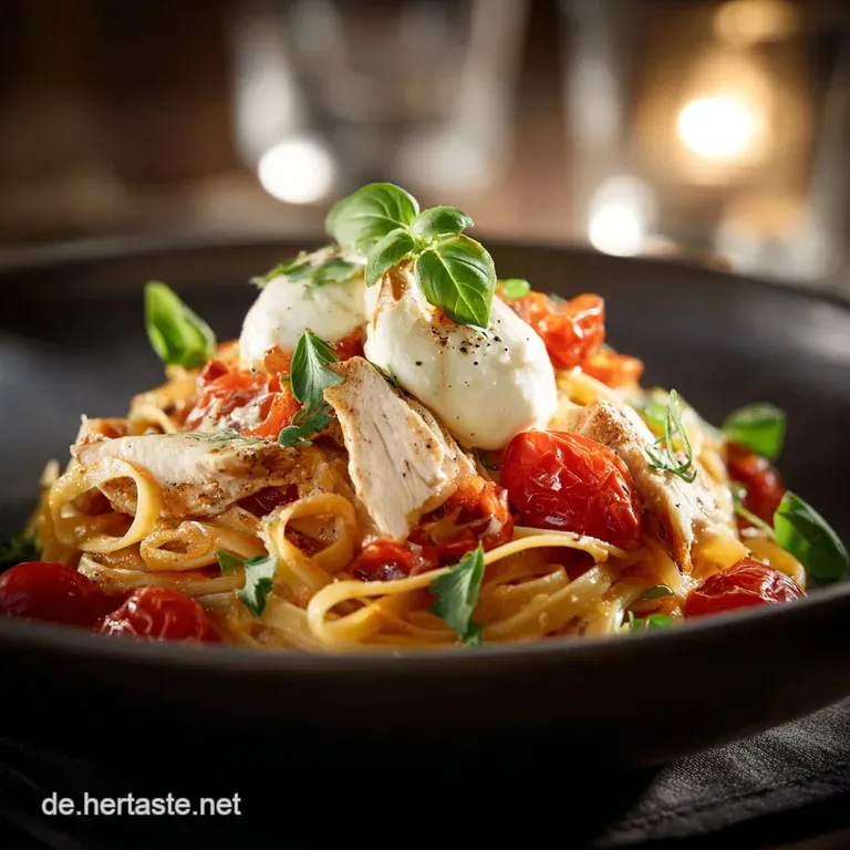 Nudelauflauf mit Huhn und TomateMozzarella: Das einfache Rezept f&uuml;r den Feierabend