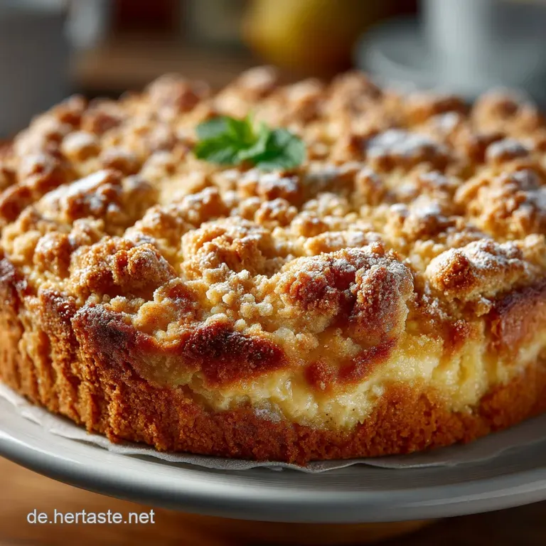 Omas Bester RhabarberStreuselkuchen mit Knuspergarantie