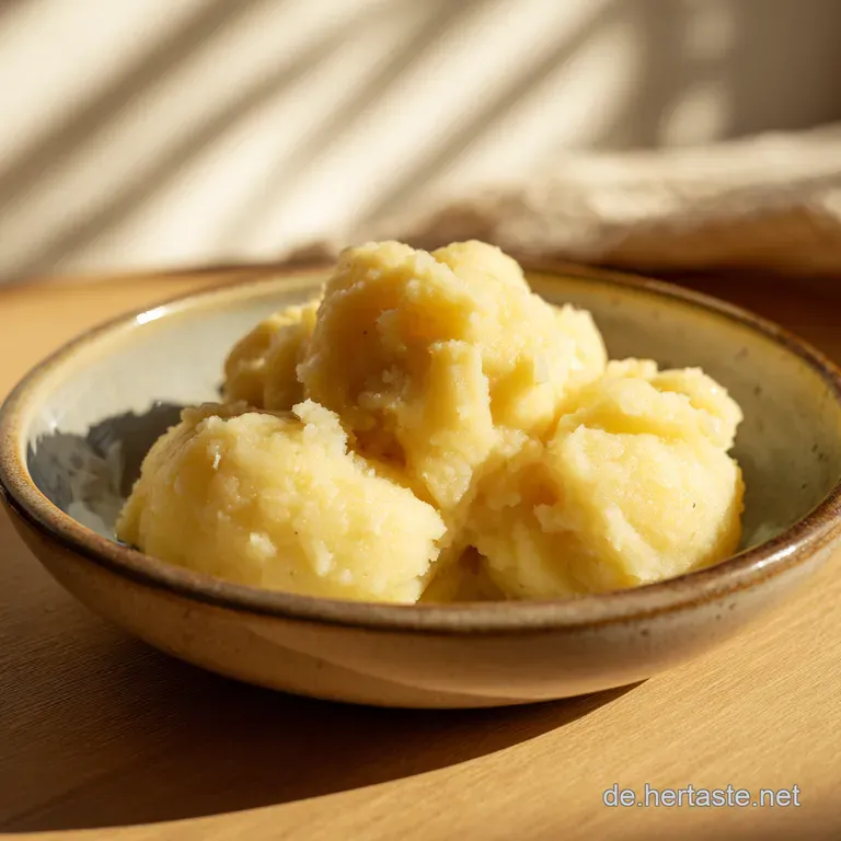 Omas Kartoffelgl&uuml;ck: Goldene Kl&ouml;&szlig;e aus Gekochten Kartoffeln