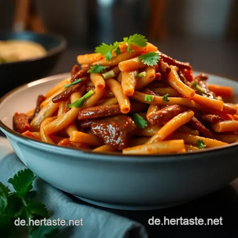 Pad Krapao (Thai Basilikum-Pfanne Mit Schweinefleisch) presentation