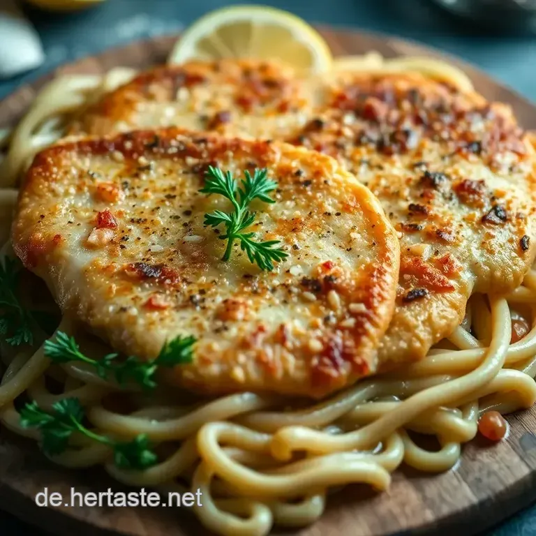 Piccata Milanese &ndash; Zarte Schnitzel in K&ouml;stlicher Zitronensauce presentation