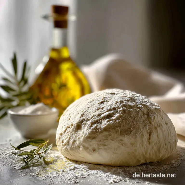 Pizzateig Rezept mit Trockenhefe und Oliven&ouml;l