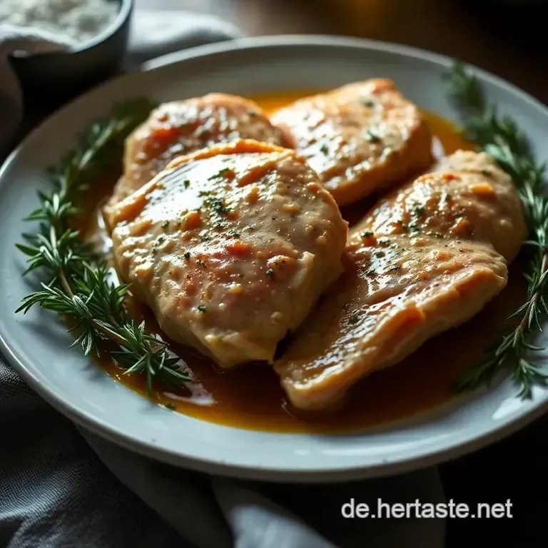 Pollo Fino a La Espa&ntilde;ola: H&auml;hnchen in Sherry-Sahne presentation