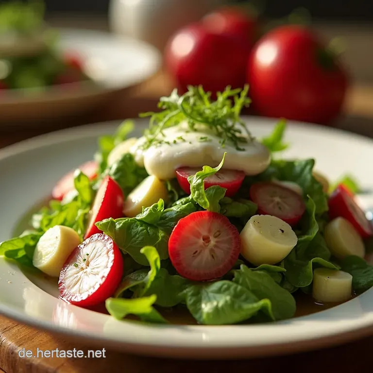 Radieschengurkensalat Knackiger Fr&uuml;hlingsgru&szlig; Mit Frischk&auml;sedilldressing presentation