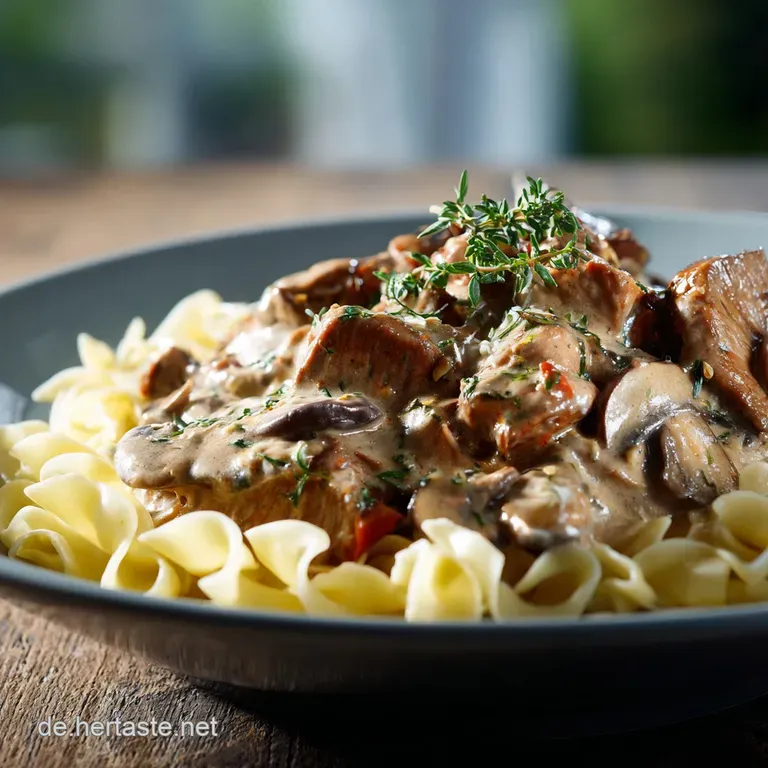 RahmRinderfilet Stroganoff: Der elegante Feierabend-Klassiker in Sahnesauce