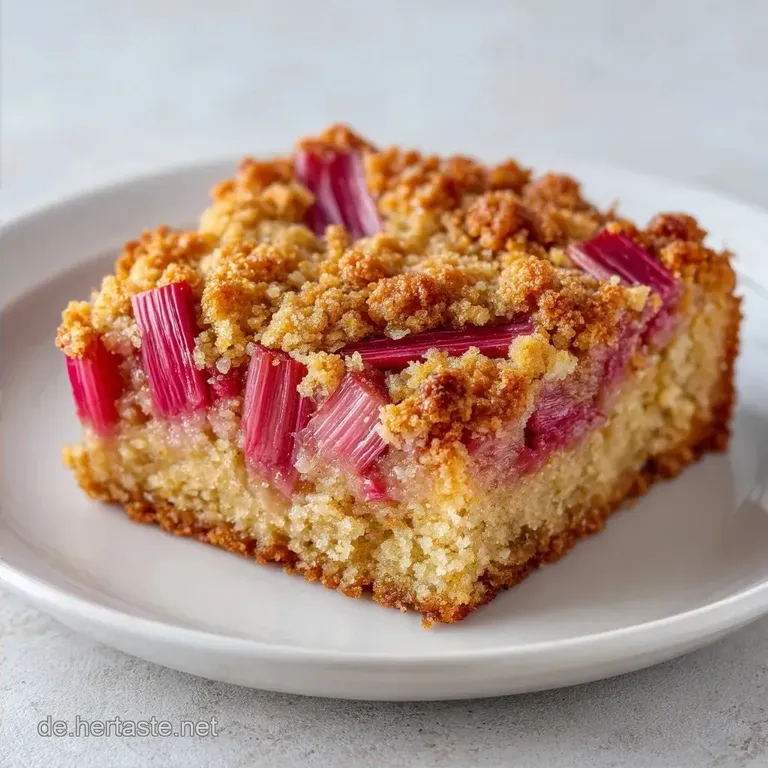 Rhabarber Streuselkuchen: Knusprig und Saftig