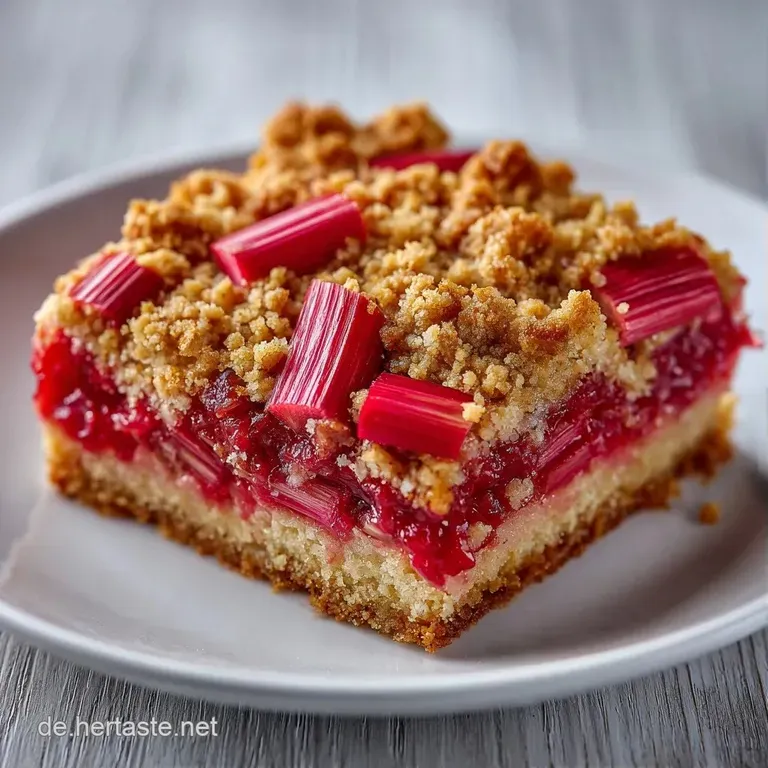 Ein quadratisches St&uuml;ck Kuchen mit goldgelben Kr&uuml;meln auf einem wei&szlig;en Teller, best&auml;ubt mit feinem, wei&szlig;em Puderzucker.