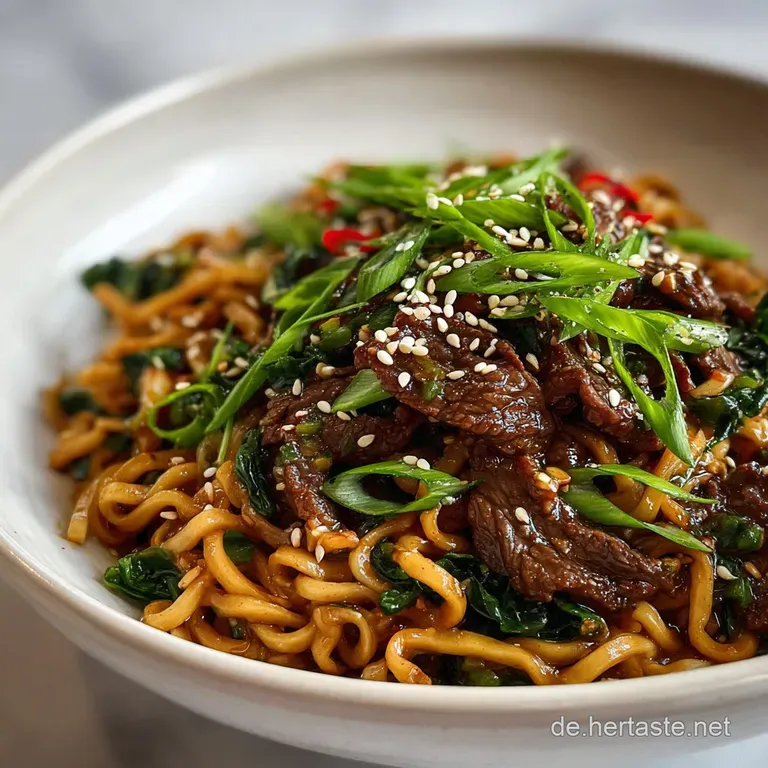 Rindfleisch Sesamnudeln: Umami & Elastische Nudeln