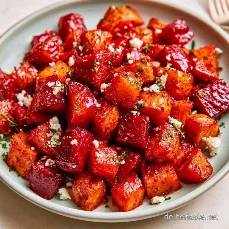 Rote Bete Kartoffeln mit Feta aus dem Backofen
