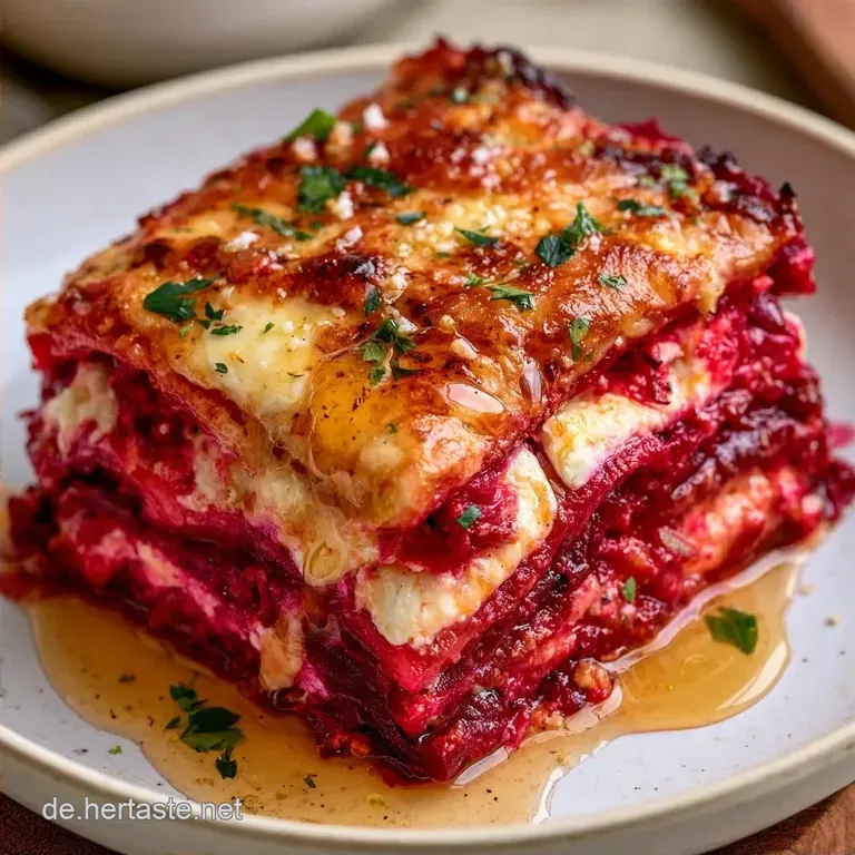 Rote Bete Lasagne mit Feta und Honig