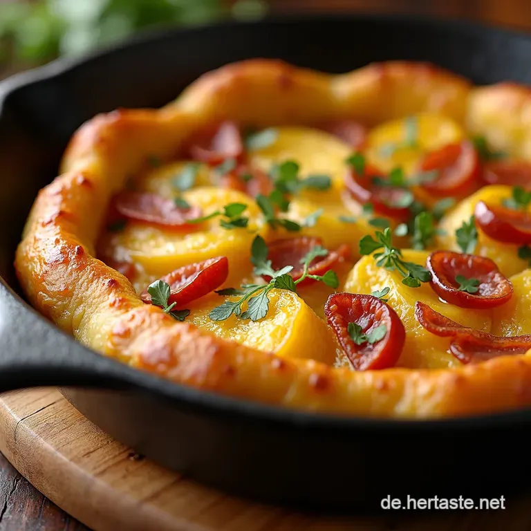 Rustikale Kartoffellauchpfanne Mit Knusprigem Speck presentation