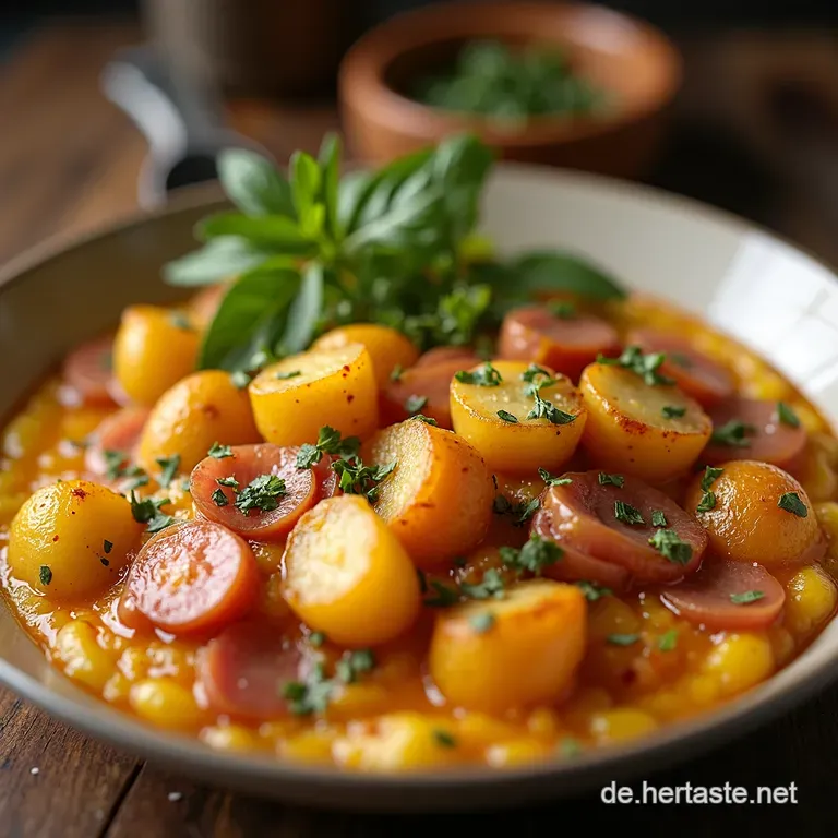 Rustikale KartoffelLauchPfanne mit knusprigem Speck