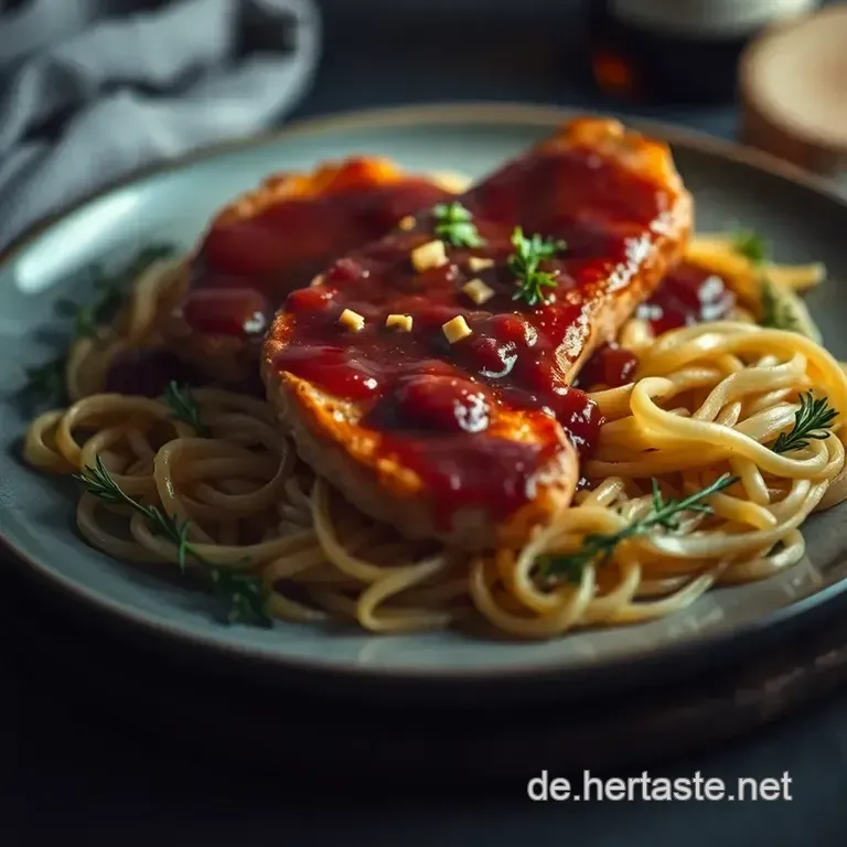 Saftig Gebratene Entenbrust Mit Rotweinsauce presentation