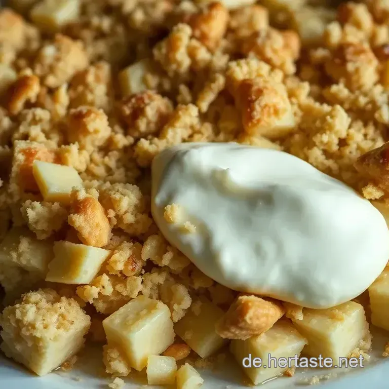 Saftiger Pfirsich-Crumble mit Knusperstreuseln
