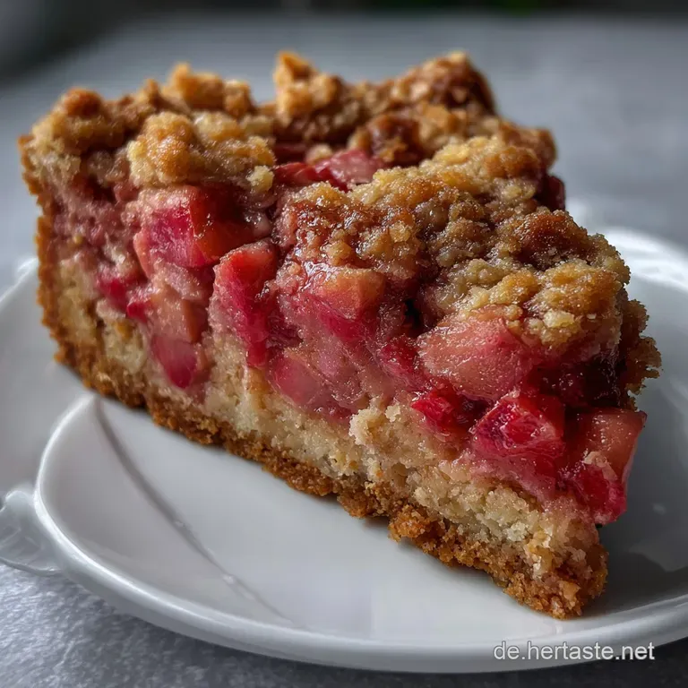 Rhubarb Crumble Cake: Saftiger Rhabarberkuchen mit Streuseln