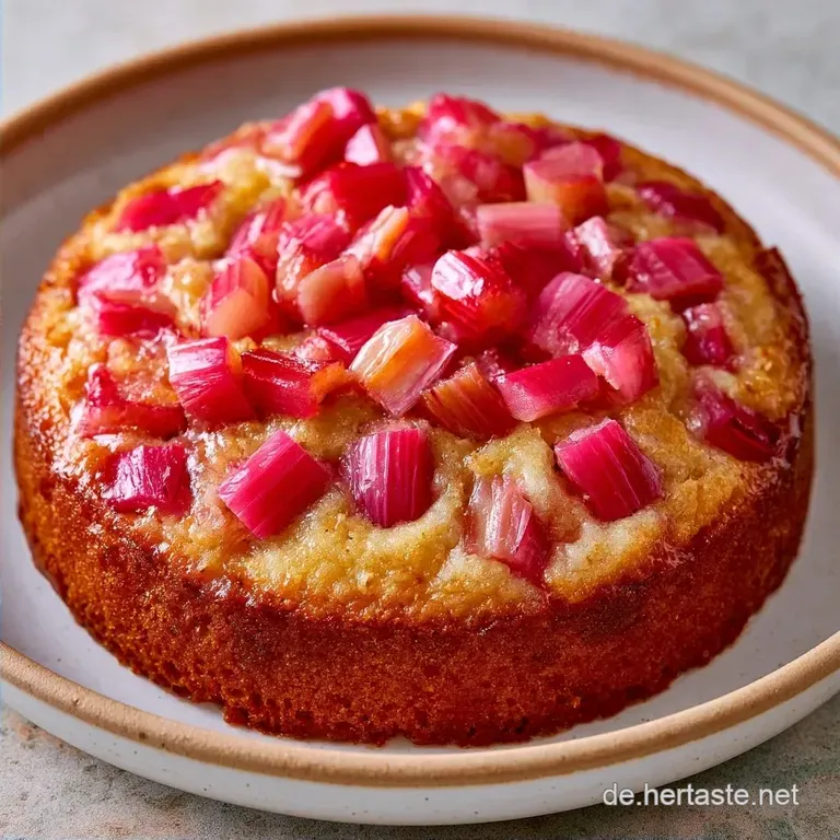 Saftiger Rhabarberkuchen R&uuml;hrteig: Au&szlig;en Knusprig