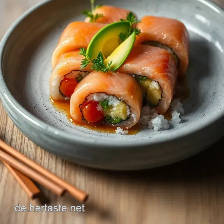 Sake Maki: K&ouml;stliche Lachs-Maki-Rollen presentation