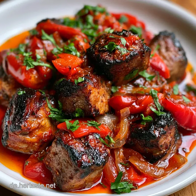 Schaschlik mit Sauce: Selbstgemachte Schaschlikso&szlig;e