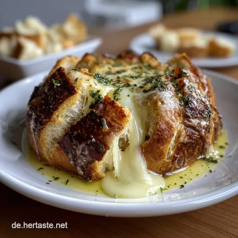 Creamy, molten cheese fondue elegantly served in a small bowl, with sliced apples and pears artfully arranged alongside.