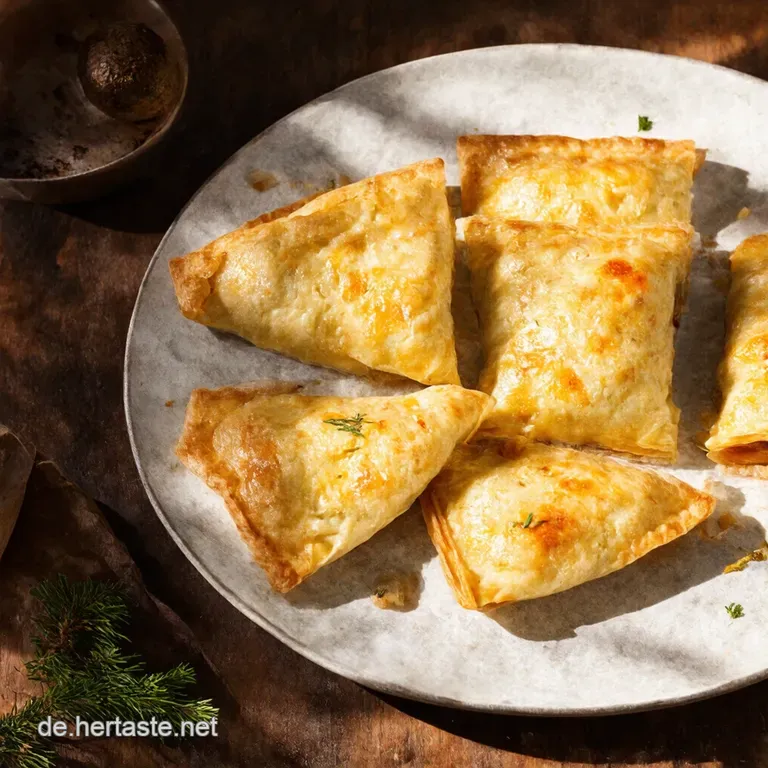 Silvester Knallbonbons FlammkuchenTaschen aus Bl&auml;tterteig