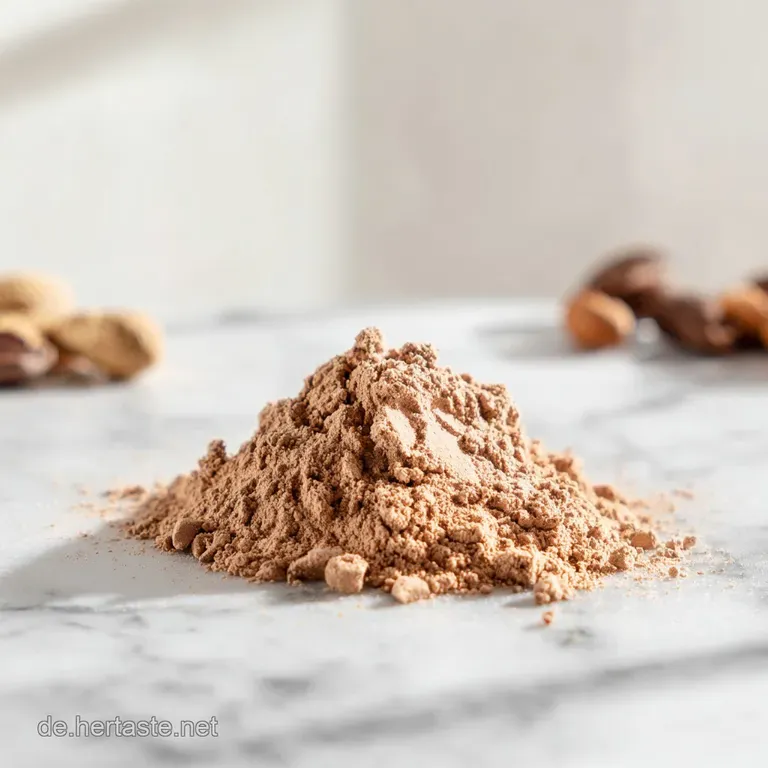 A tall glass of iced coffee layered with creamy foam, dark chocolate sauce, and a sprinkle of crushed peanuts.