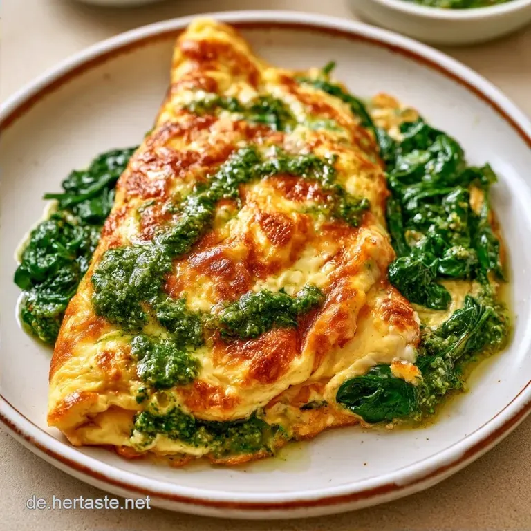 Spinat-Omelett mit Pesto und Feta