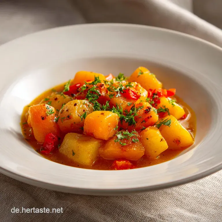 Rustic bowl filled with steaming turnip stew, garnished with fresh parsley and a swirl of cream. Comforting and warm.