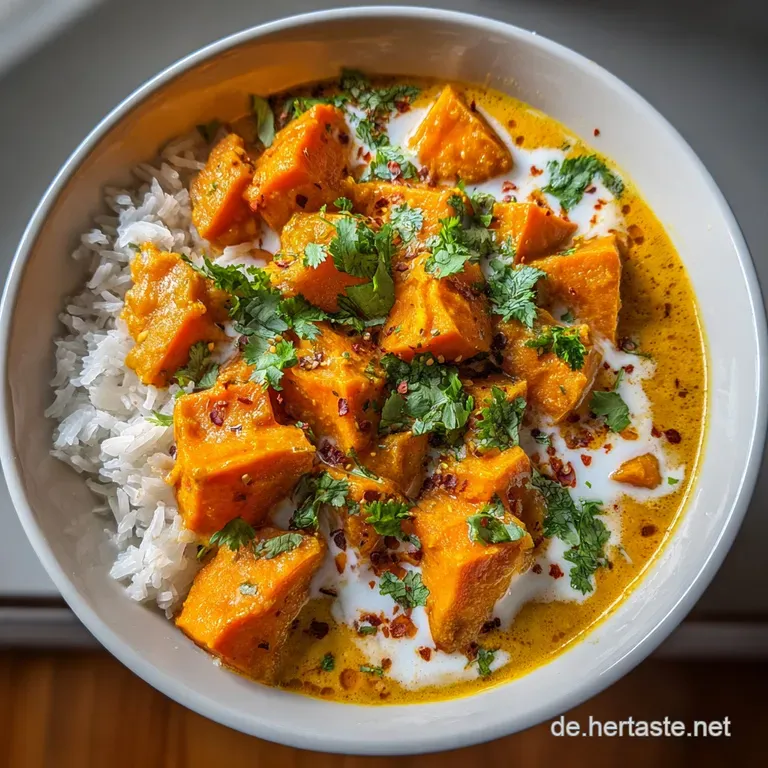 S&uuml;&szlig;kartoffel Curry mit Kokosmilch
