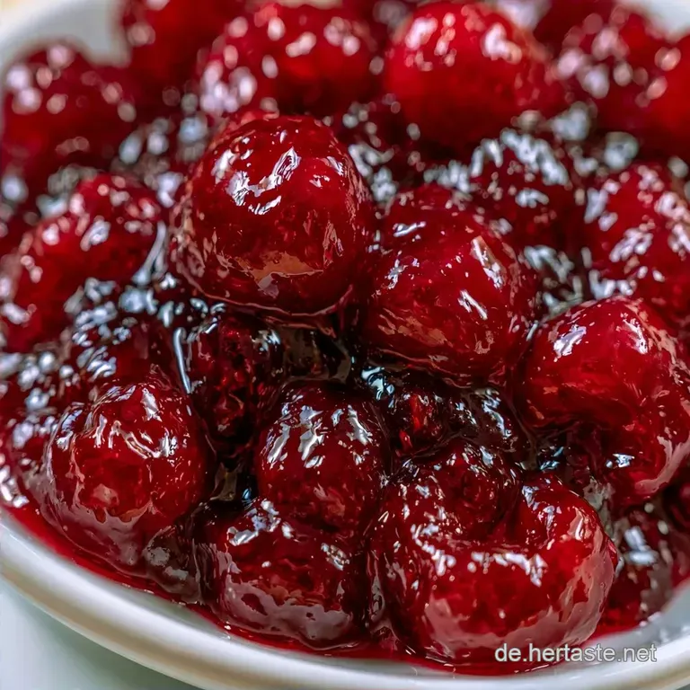 Hausgemachte S&uuml;&szlig;kirschen Marmelade mit Zitrone