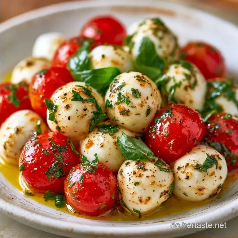 Tomate Mozzarella im Glas mit Basilikum