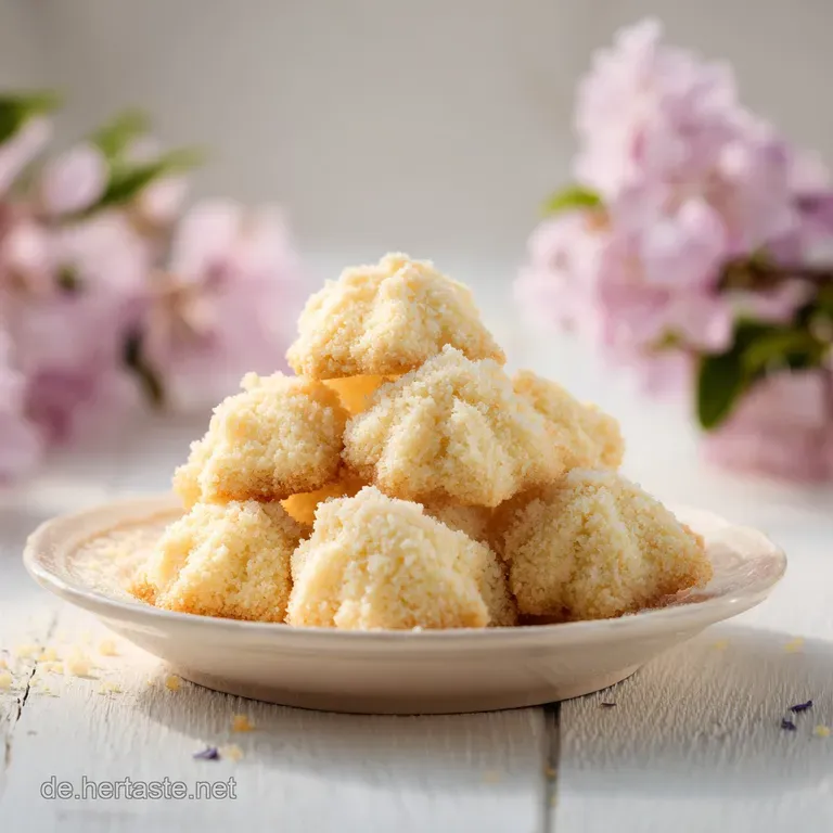 Elegant arrangement of jam-filled Spitzbuben cookies on a white plate, hints of powdered sugar and vibrant red jam visible.