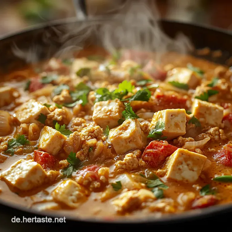 Veganes Rotes Thai Curry Mit Tofu presentation