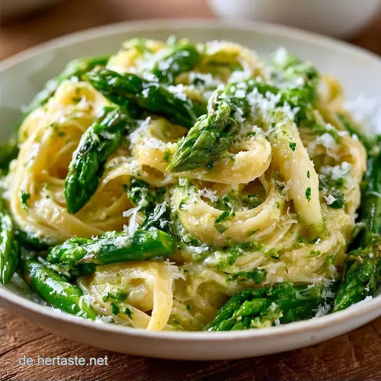 Einfache Vegetarische Spargelpasta mit Sahne