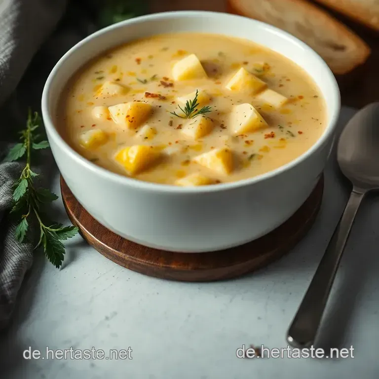 W&auml;rmende Kartoffel-Blumenkohlsuppe Mit Frischen Kr&auml;utern presentation