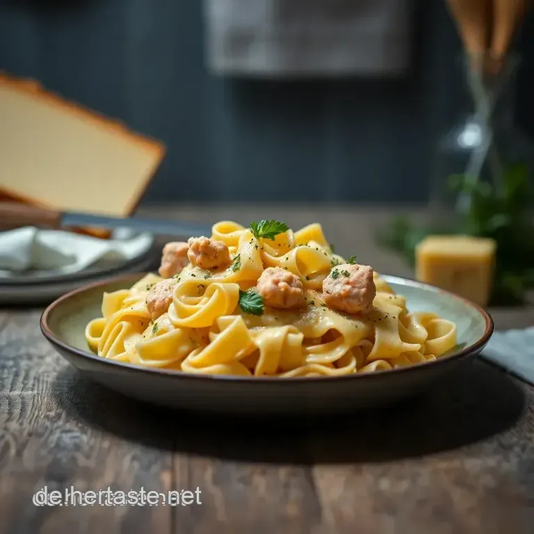 W&auml;rmender Lachs-Nudel-Auflauf Mit K&auml;sekruste presentation