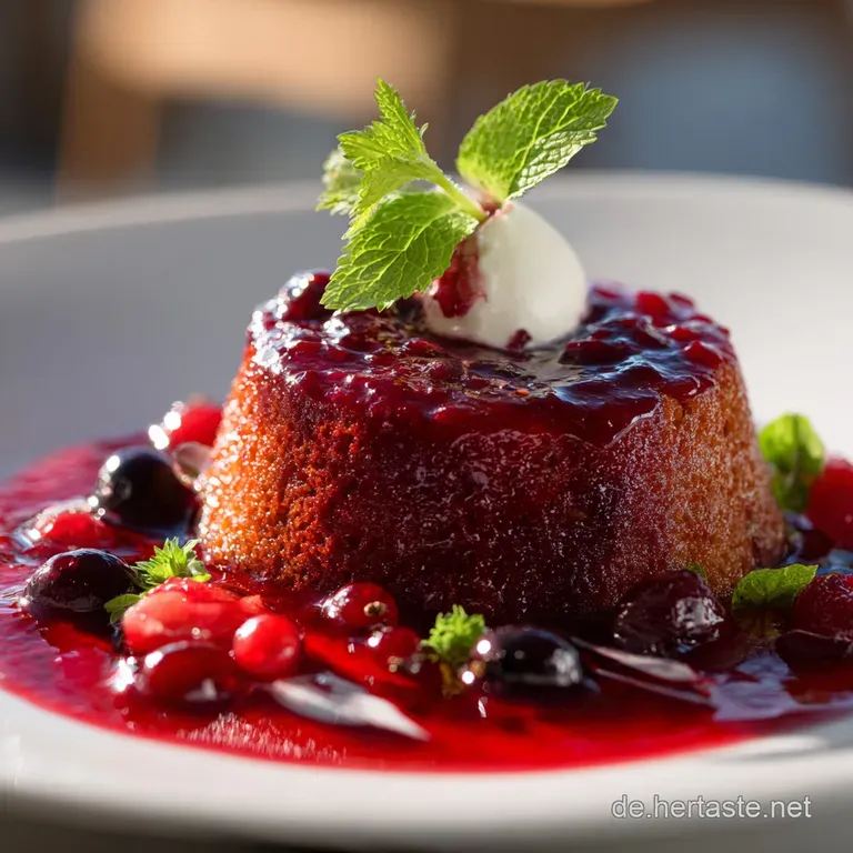 WindbeutelDessert mit Roter Gr&uuml;tze Das dekonstruierte Norddeutsche Dessert